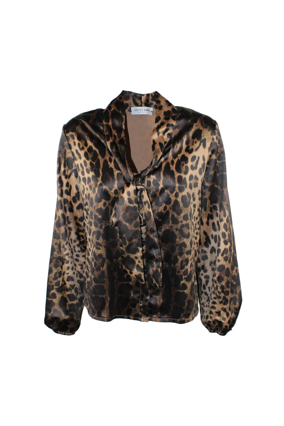 BLUSA FIOCCO MANICA LUNGA CON STAMPA LEOPARDO - Image 2