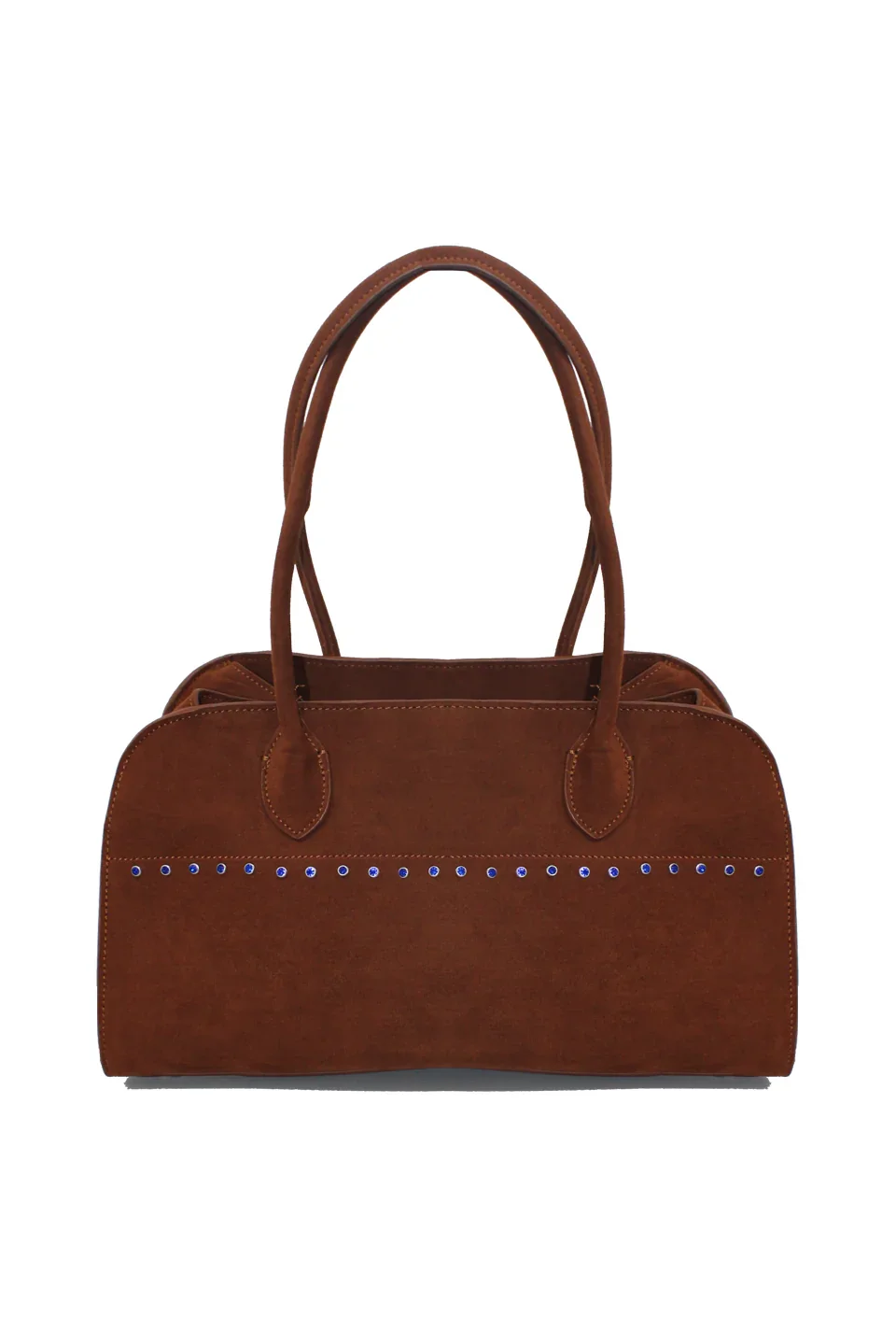 BORSA ECOSUEDE BORCHIE E PIETRE BLU