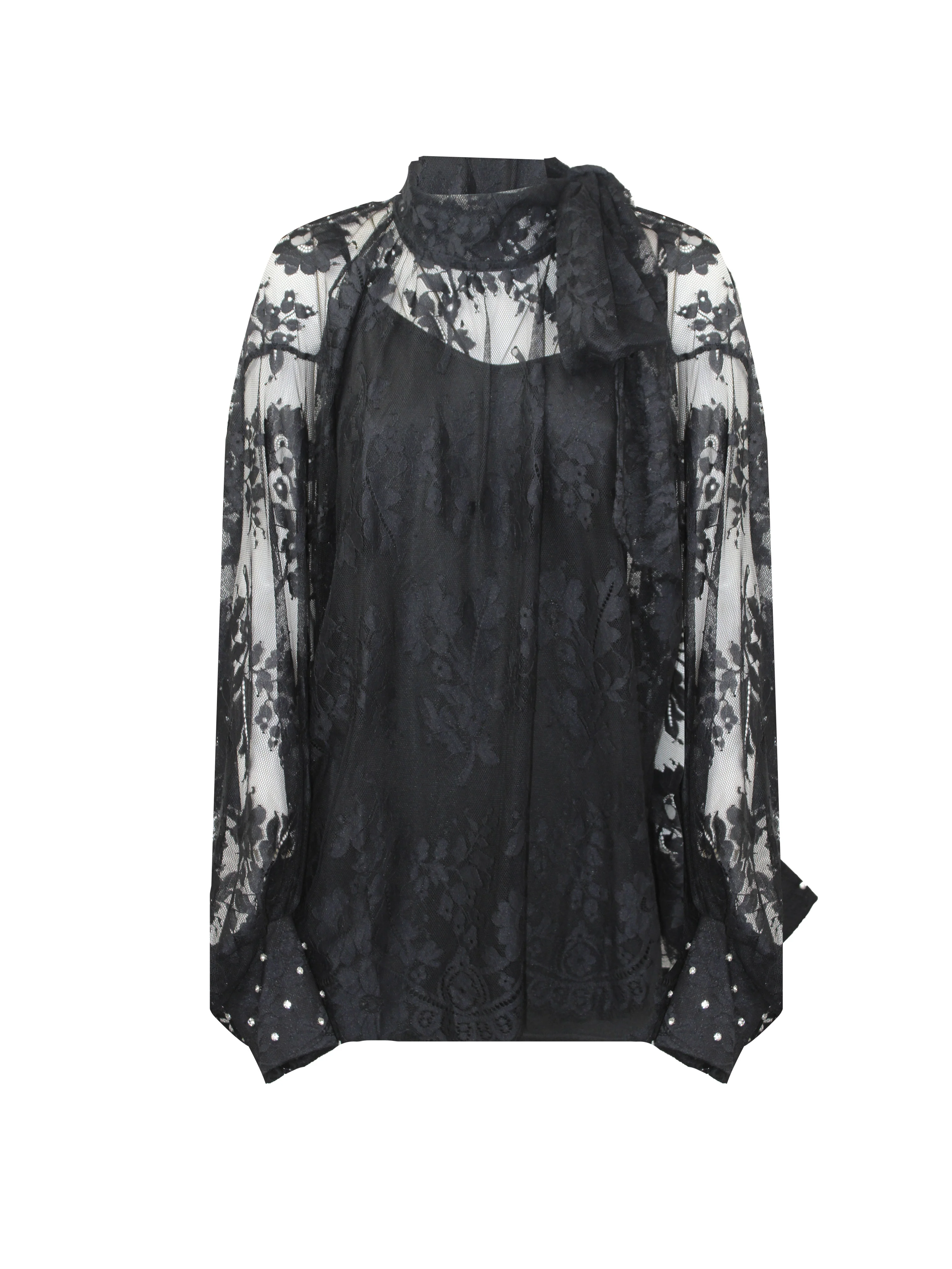 CAMICIA PIZZO PREZIOSA SEMITRASPARENTE IN PIZZO - Image 3
