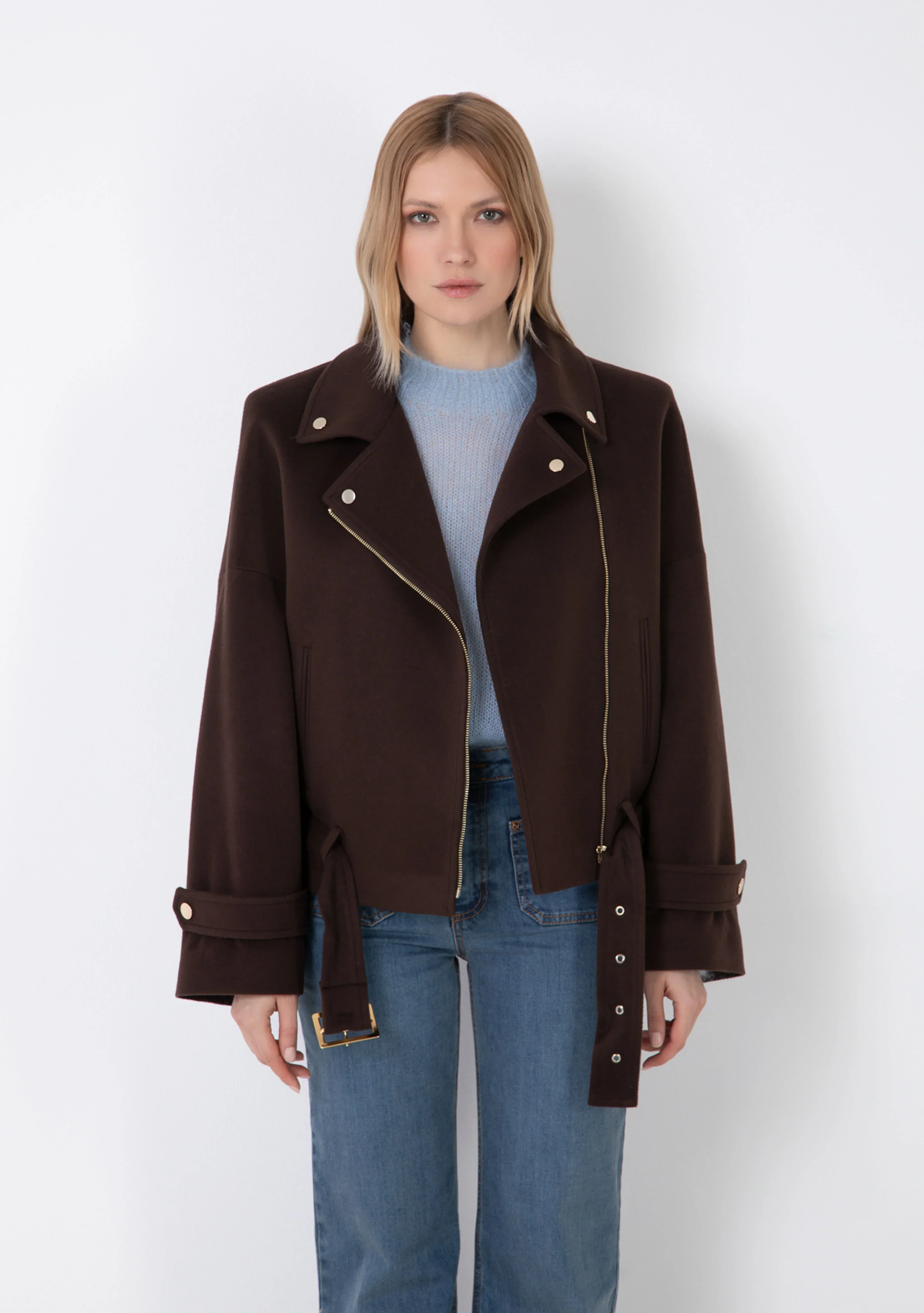 CAPPOTTO BIKER OVERSIZE CON SPALLINE