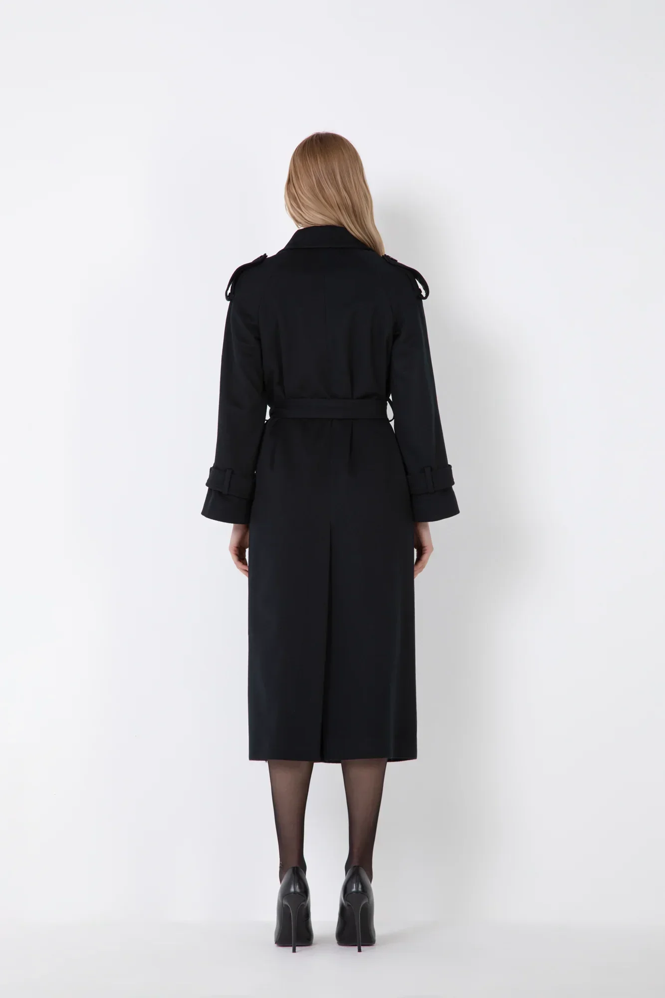 CAPPOTTO TRENCH MISTO CASHMERE NORMAL FIT CON BOTTONI E TASCHE - Image 2