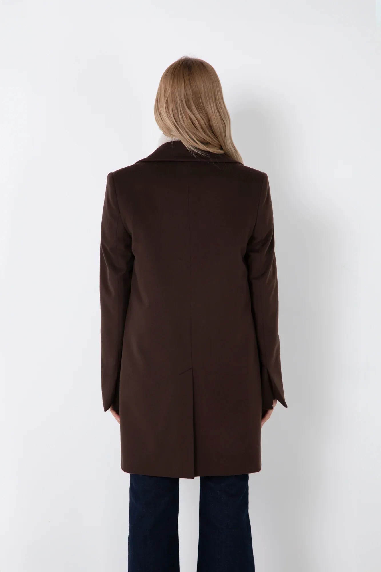 CAPPOTTO DRITTO MISTO CASHMERE CON BOTTONI E TASCHE - Image 3