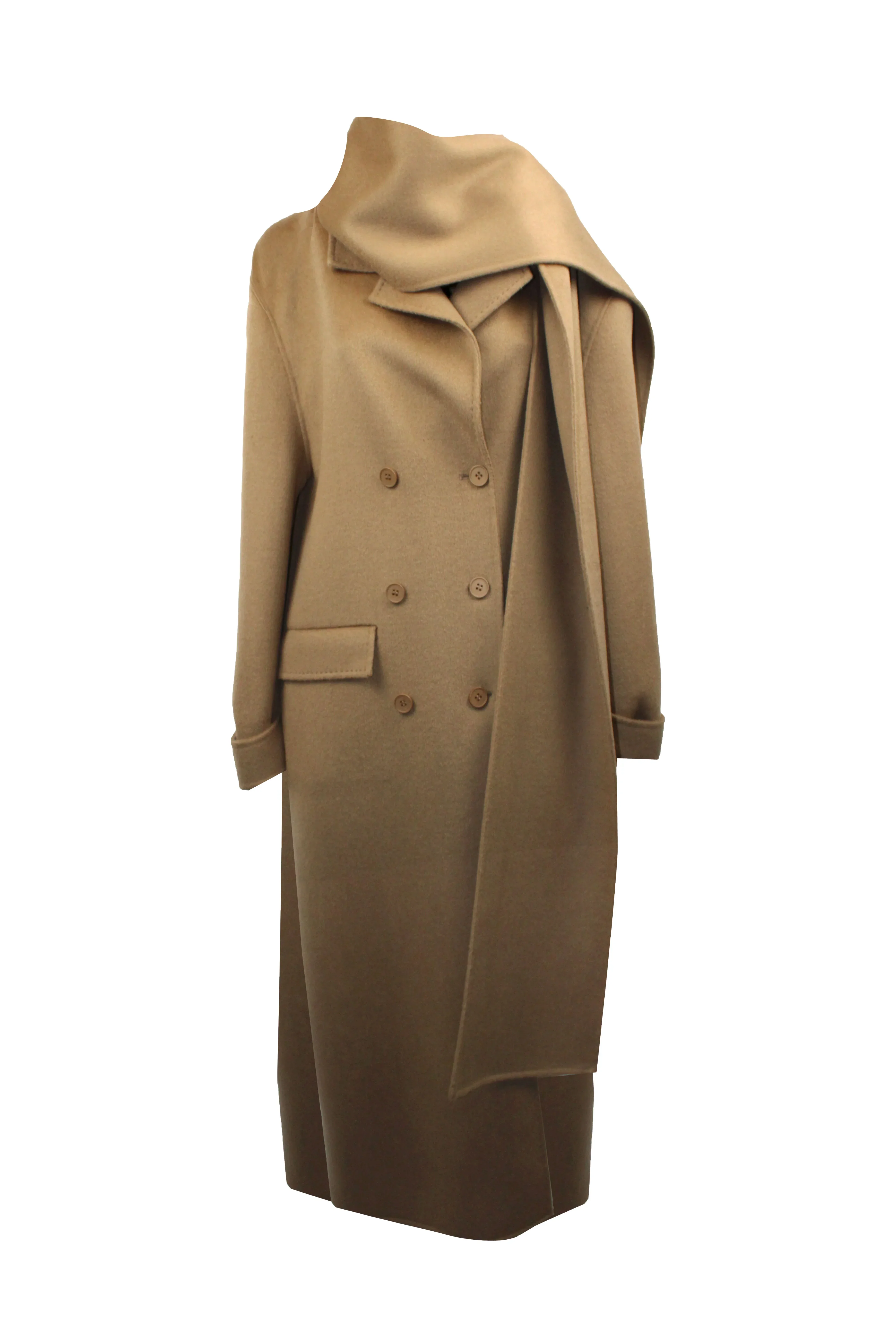 CAPPOTTO OVERSIZE CON SCIARPA 100% LANA - Image 3