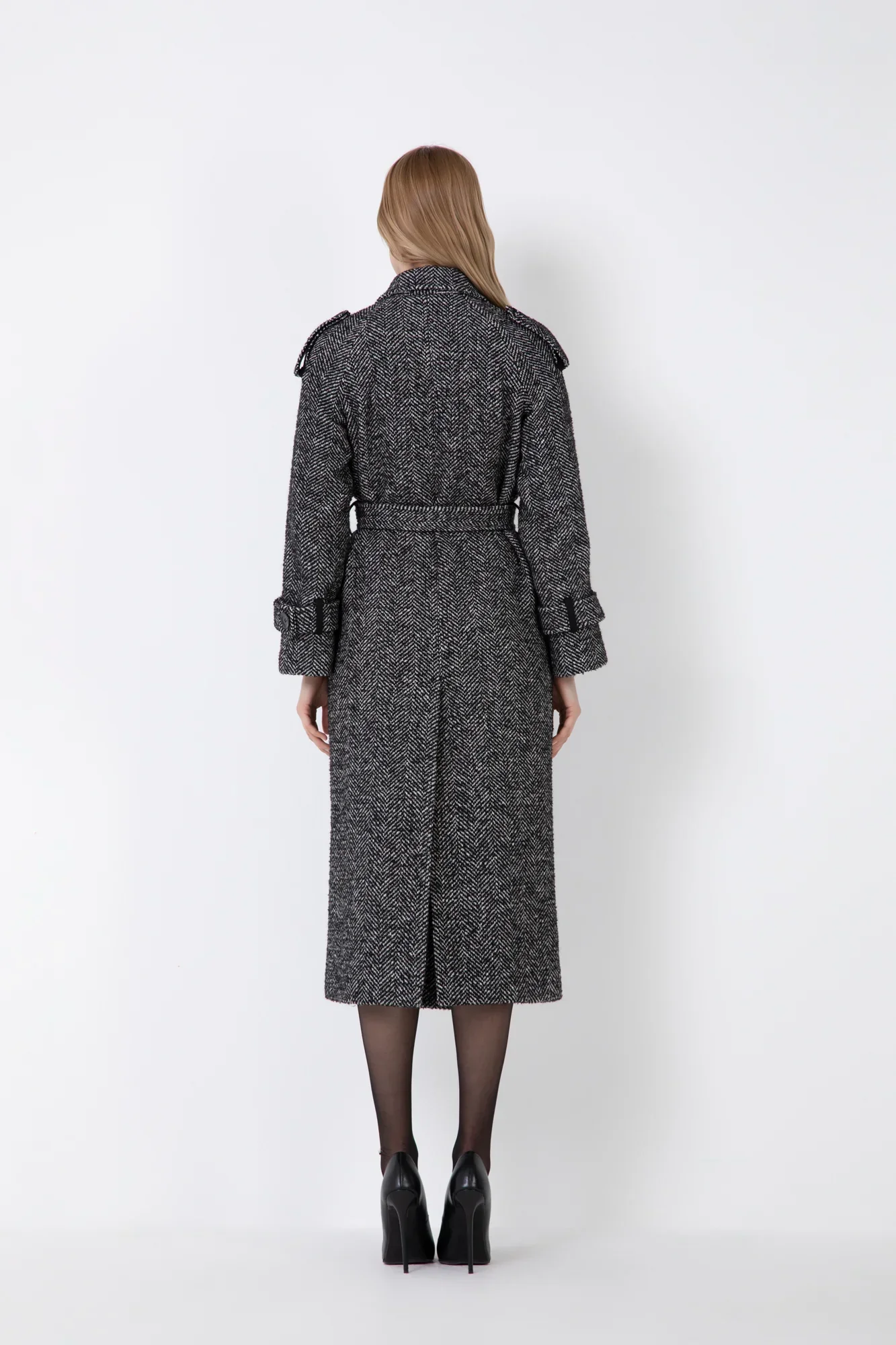 CAPPOTTO TRENCH IN MISTO CASHMERE SPIGATO CON BOTTONI E TASCHE - Image 3