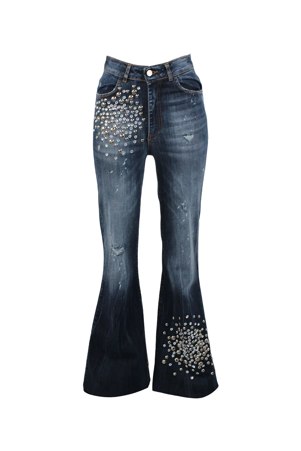 DENIM ZAMPA APPLICAZIONE BIG BANG STRASS E BORCHIE - Image 3