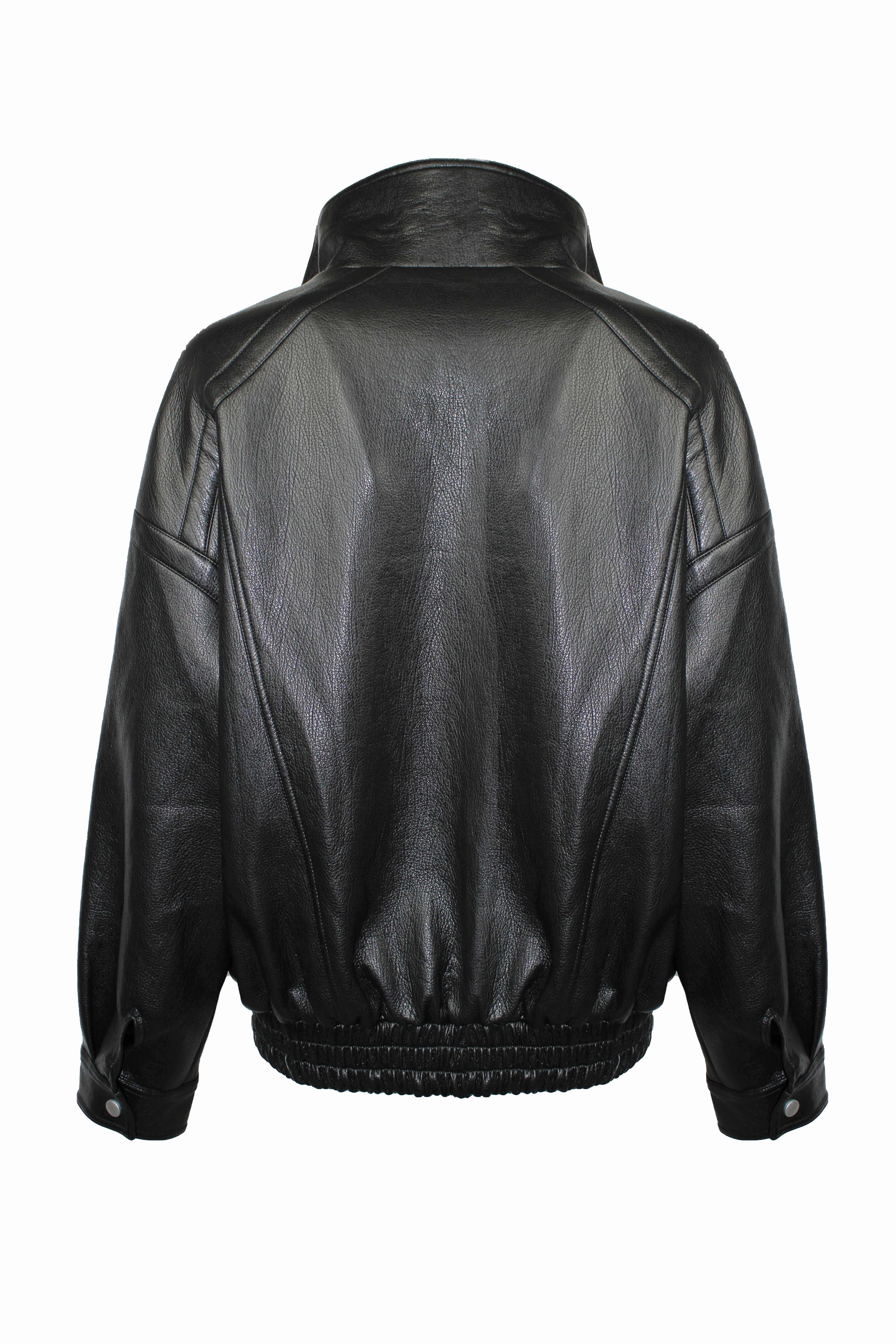 GIUBBINO/BOMBER IN ECOPELLE CON CRISTALLI E STRASS RICAMATI A MANO - Image 4