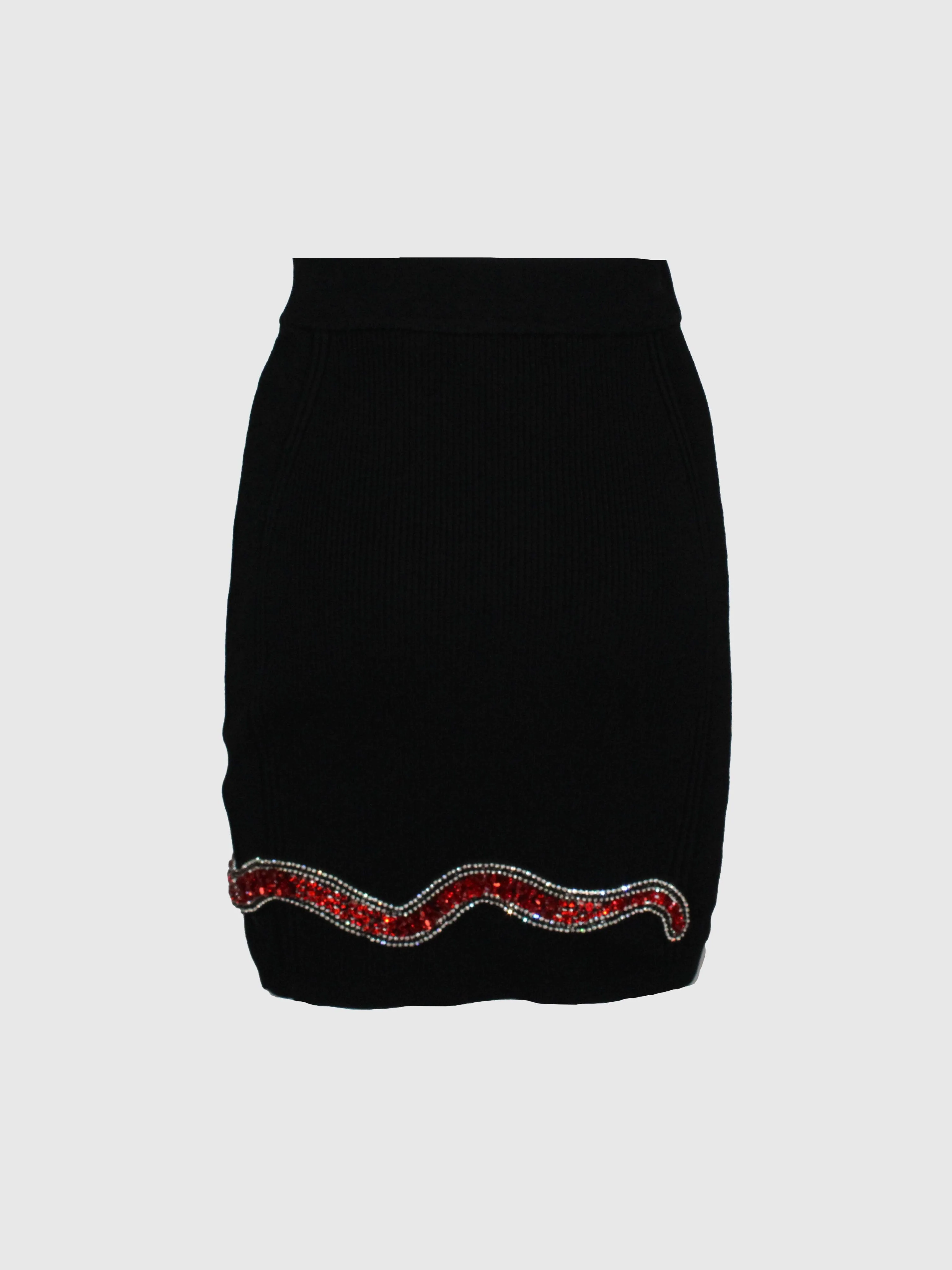 GONNA TUBINO NERO IN MAGLIA CON SERPENTE GEMELLI - Image 3