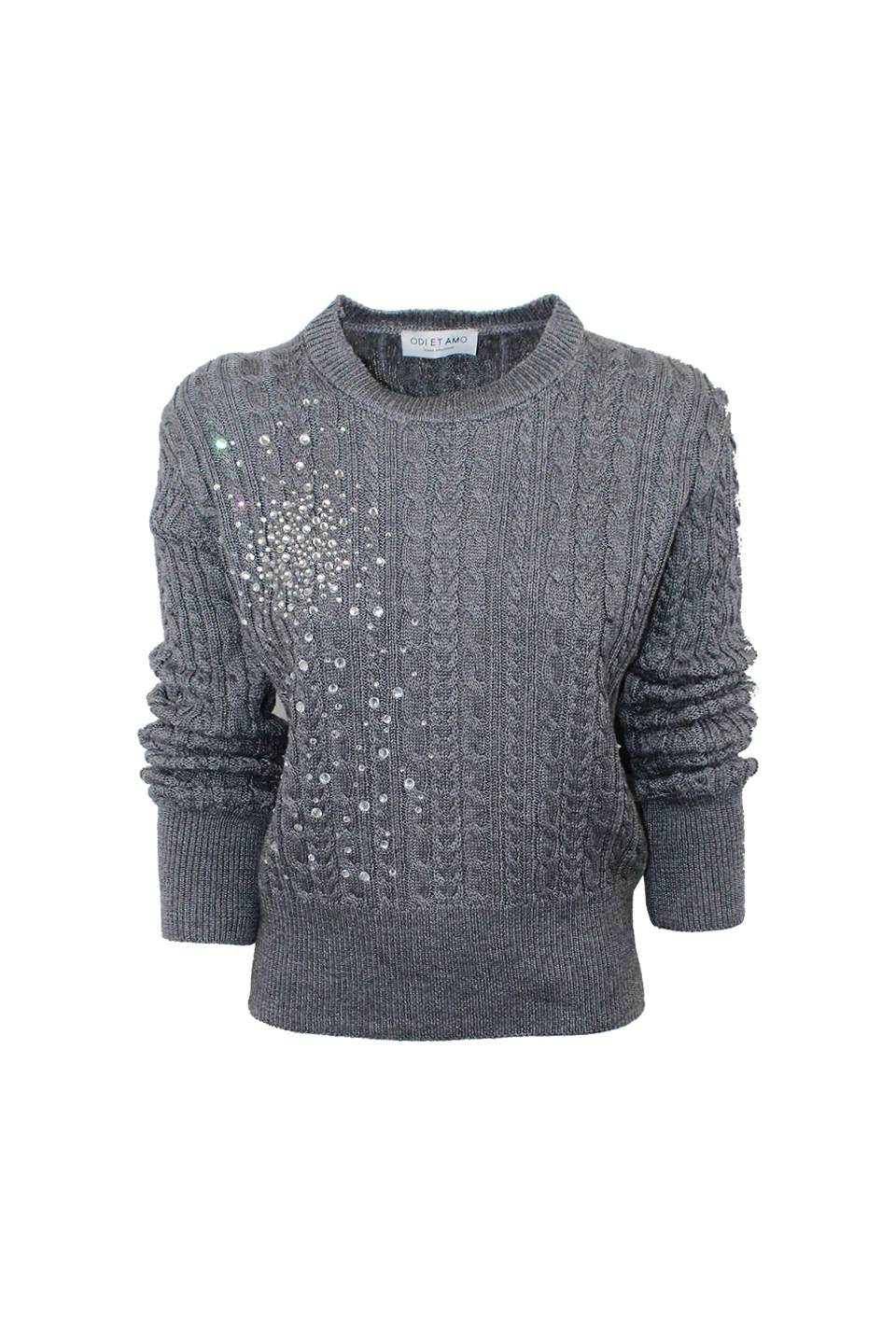 PULLOVER A TRECCIA CON CRISTALLI BIG BANG - Image 2