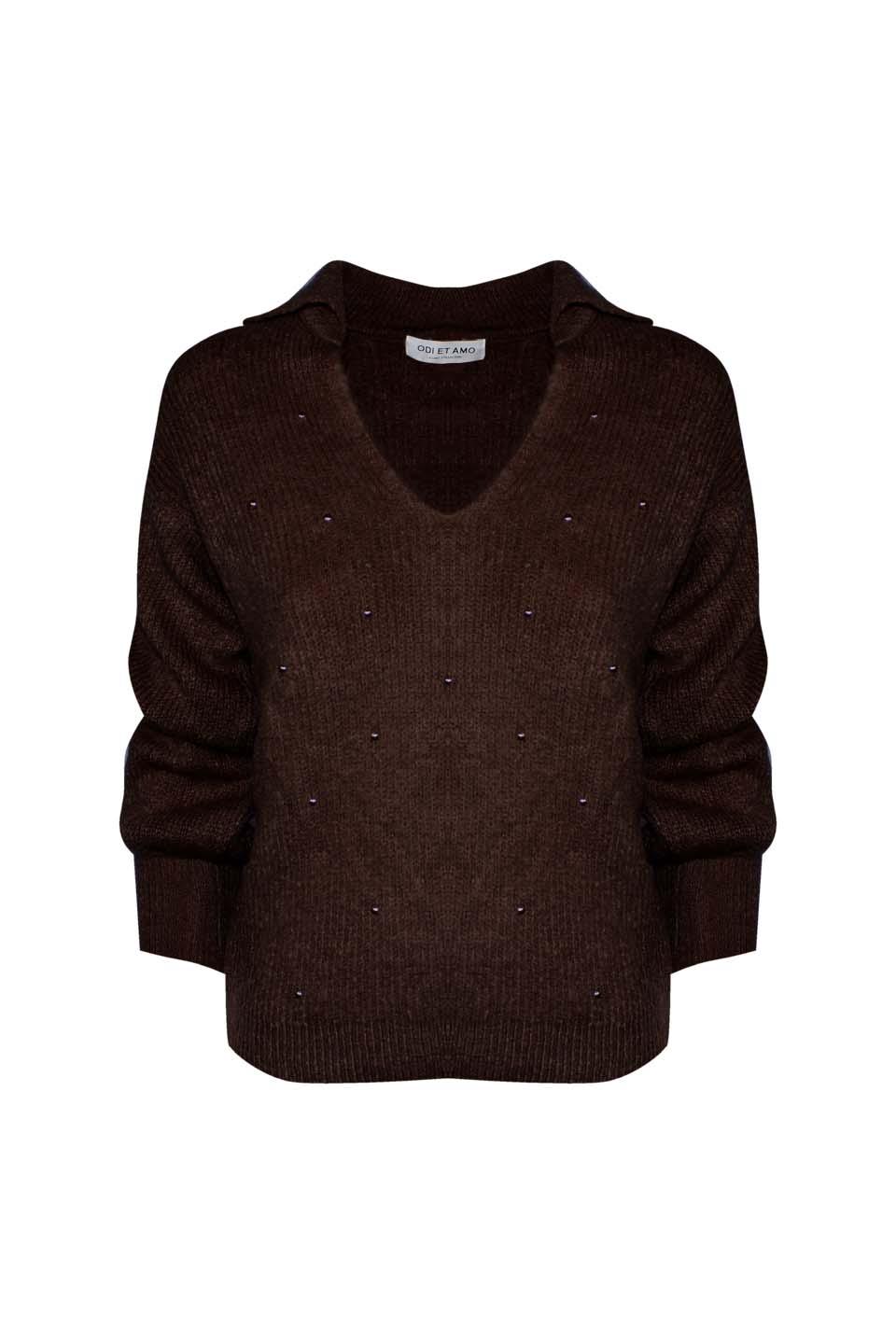MAGLIA STILE POLO MISTO MOHAIR CON BORCHIE ALL OVER - Image 4