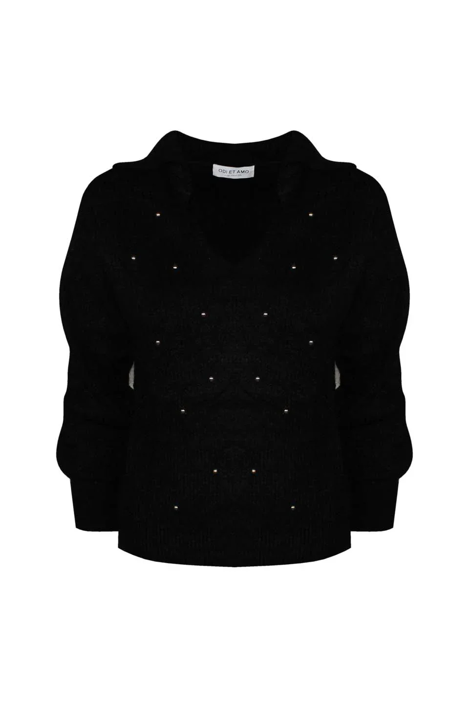 MAGLIA STILE POLO MISTO MOHAIR CON BORCHIE ALL OVER - Image 5