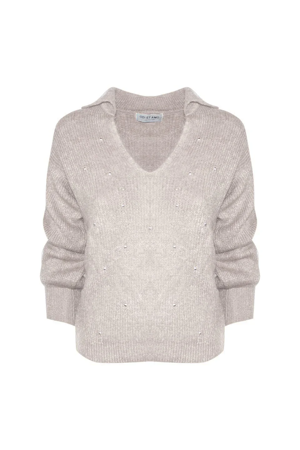 MAGLIA STILE POLO MISTO MOHAIR CON BORCHIE ALL OVER - Image 6