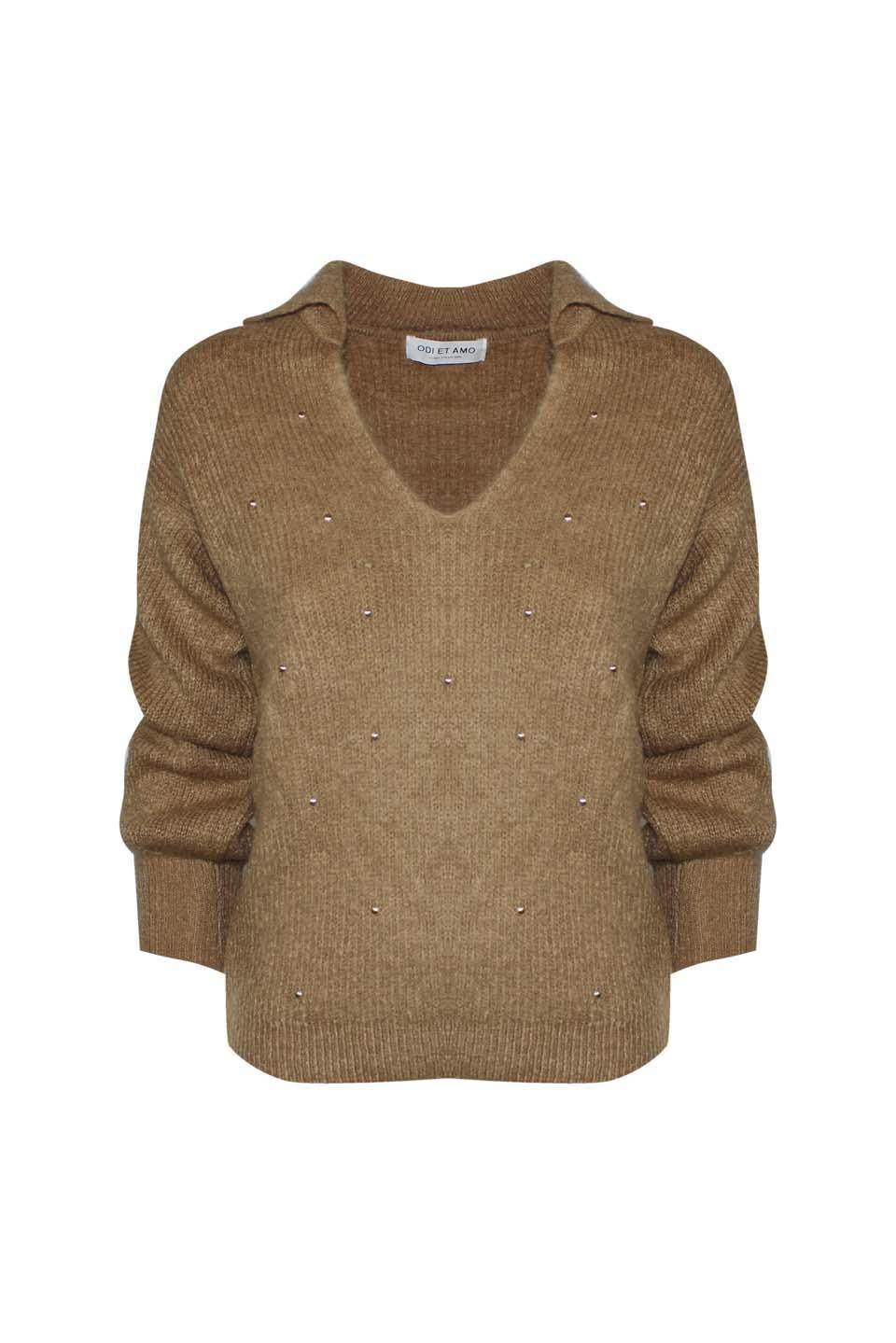 MAGLIA STILE POLO MISTO MOHAIR CON BORCHIE ALL OVER - Image 7