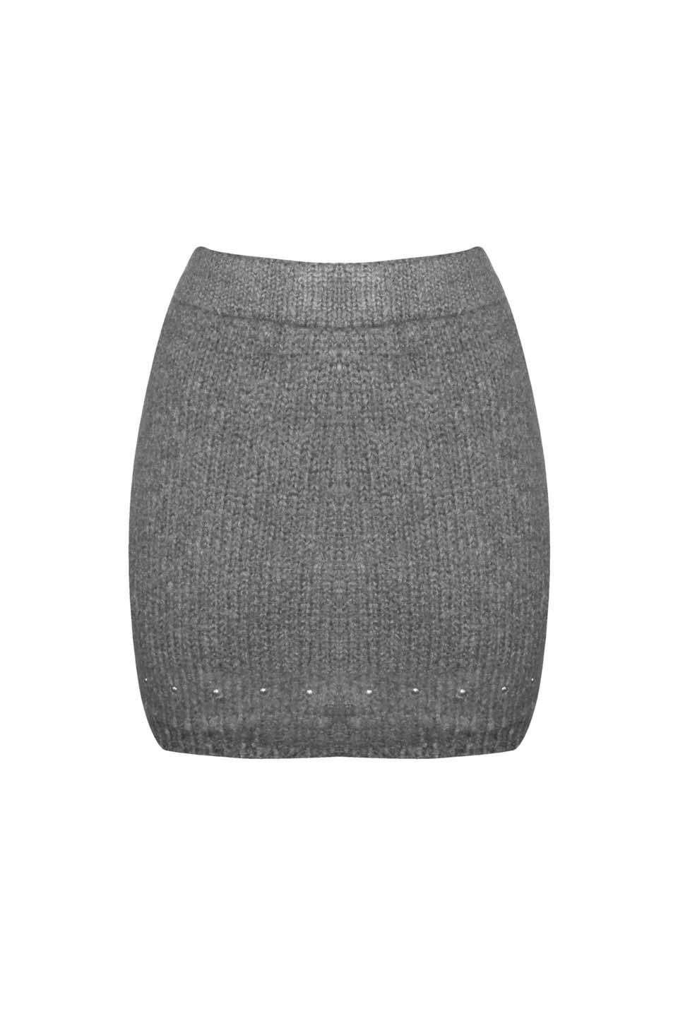 MINIGONNA IN MISTO MOHAIR CON BORCHIE ORO - Image 5